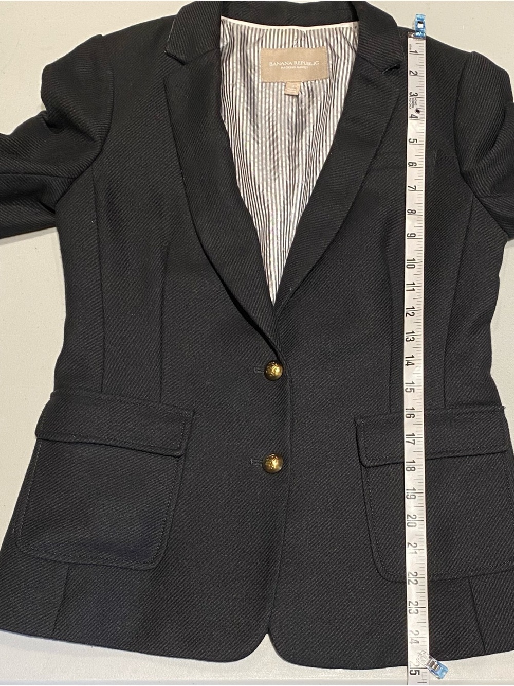 Banana Republic Black Wool Jacket / Blazer, size 4 - Picture 10 of 11
